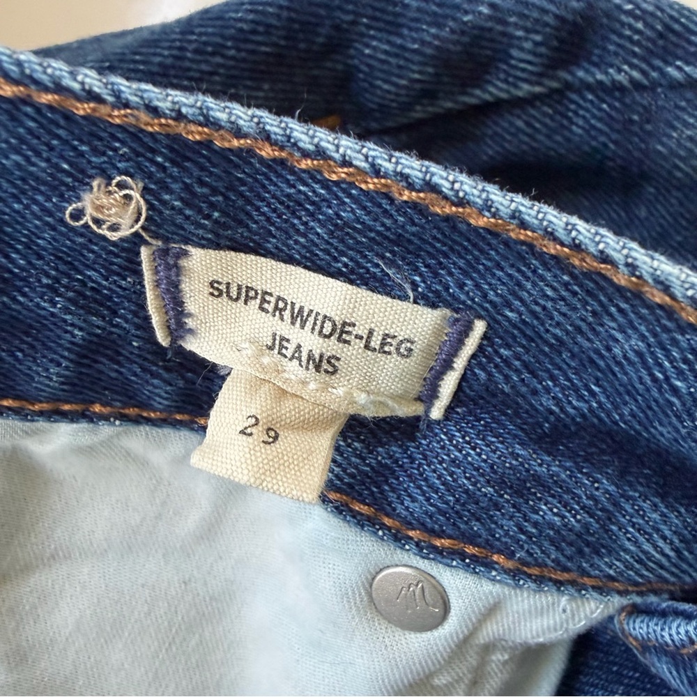 Madewell Superwide Leg Jeans High Waist Cotton Blue Denim Size 29 - Picture 4 of 12